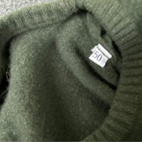 ALPHA STUDIO Dark Green Wool Cashmere Crewneck Sweater Men’s Size 50 Medium - Picture 3 of 12